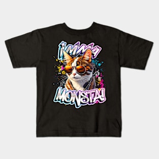 Imma Monsta! CAT | Blacktee | by Asarteon Kids T-Shirt